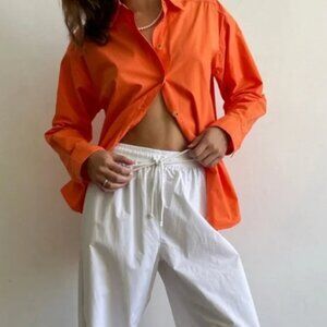 Donni Orange Button Down